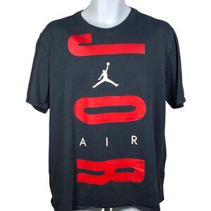 Air Jordan Woodmark T Shirt Mens XL Jumpman Logo Short Sleeve Black Cotton
